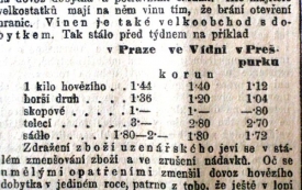 Srovnání cen masa v Praze, Vídni a Bratislavě.