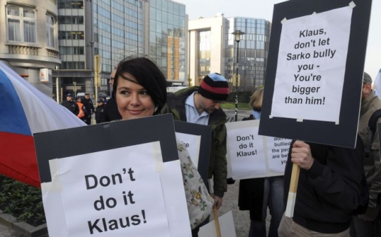 Demonstrace na podporu Klause? V Bruselu neobvyklé na rozdíl od Česka.