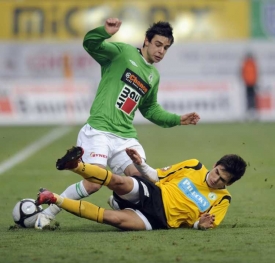 Momentka z utkání Jablonec - Bohemians Praha.