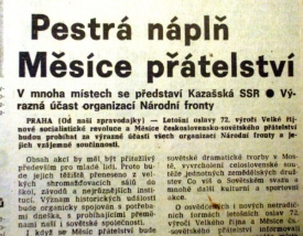 Listopad 1989, Měsíc československo-sovětského přátelství.