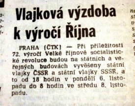 Vlajkov&aacute; v&yacute;zdoba začne 8. listopadu 1989.