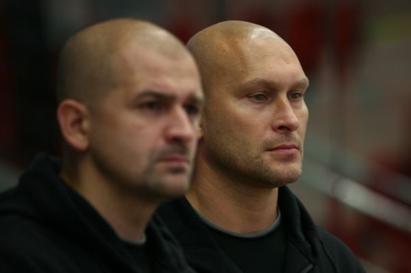 David Volek (vpravo) se svým kolegou ze Sparty Milošem Holaněm.