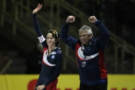 Martina S&aacute;bl&iacute;kov&aacute; po boku tren&eacute;ra Petra Nov&aacute;ka.