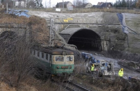 Železničn&iacute; tunel, jejž buduje firma Subterra v Mostech u Jablunkova.