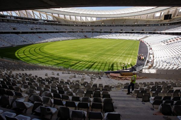 Jeden z afrických stadionů: Green Point soccer stadium. 