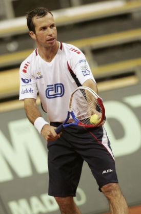 Radek Štěpánek v hale Palau Sant Jordi.