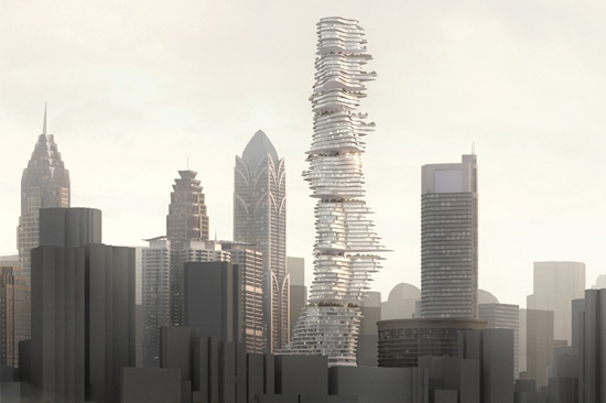 Projekt Urban Forest od MAD Architects připomíná erodovanou skálu. Projekt Urban Forest od MAD Architects připomíná erodovanou skálu.