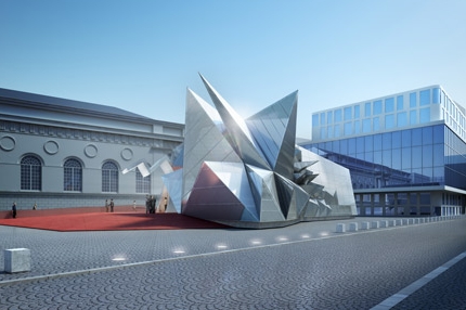 Mobilní pavilon na míru hudbě navrhl ateliér COOP HIMMELB(L)AU.