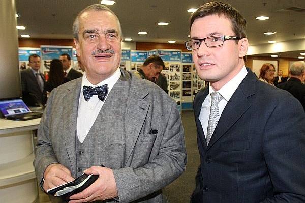 Šéfové TOP 09 Schwarzenberg a zelených Liška jako hosté na sjezdu ODS.