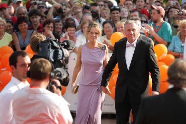 Lucie Talmanová a Mirek Topolánek v Karlových Varech.