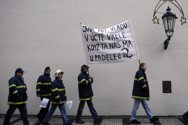 Z demonstrace policistů...