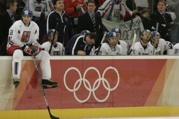 Jaromír Jágr při olympiádě v Turíně 2006.