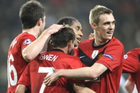 Radost hráčů Manchesteru. Radost hráčů Manchesteru.