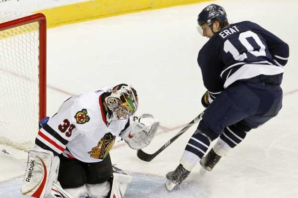 Martin Erat skóruje proti Chicagu. Na výhru Nashvillu to ale nestačilo