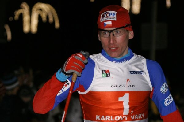Lukáš Bauer při exhibici v Karlových Varech.