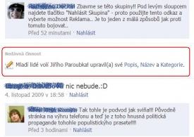 Změna statusu stránky a reakce fanoušků.