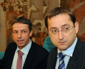 Primátor Pavel Bém a jeho náměstek Rudolf Blažek.