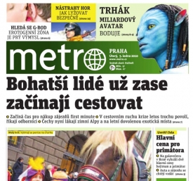 Nový design deníku Metro. Zelenou se nešetřilo.