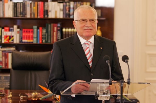 Václav Klaus při novoročním projevu. 