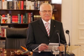 Václav Klaus při novoročním projevu.