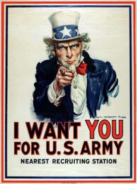 Už tradiční, nesčetněkrát parodovaná výzva ke vstupu do US armády.