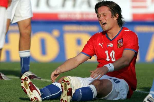 Tomáš Rosický v reprezentačním utkání proti San Marinu.