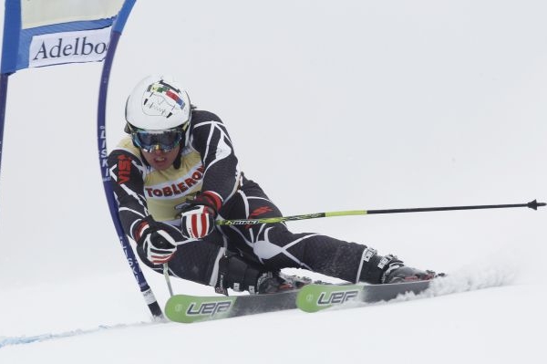 Ondřej Bank na trati ve švýcarském Adelbodenu.