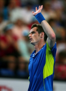 Andy Murray zdraví diváky na Hopmanově poháru.