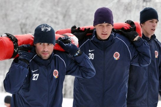 Fotbalisté Sparty na kondičním soustředění.
