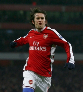 Tomáš Rosický se raduje z gólu.