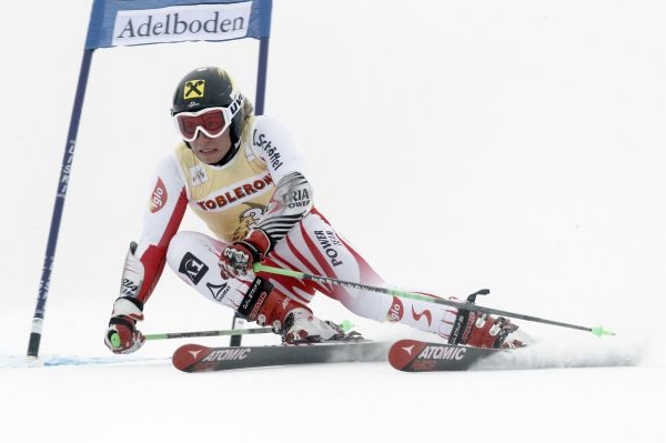 Rakušan Marcel Hirscher na svahu v Kranjské Goře.