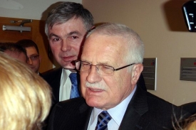 Václav Klaus po jednání s Poláky v Ostravě.