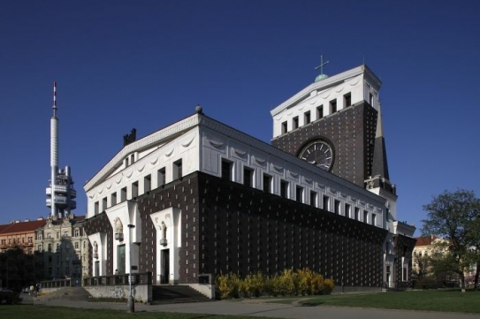 Plečnikův kostel v Praze na Vinohradech.