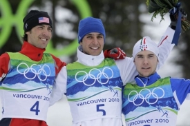 Trio medailistů. Zprava Spillane, Chappuis a Pittin.