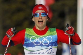 Vítězka sprintu klasickou technikou Norka Marit Björgenová.