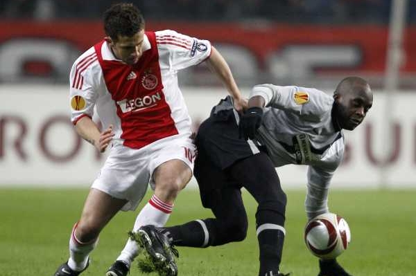 Momentka z utkání Ajax Amsterodam - Juventus Turín.