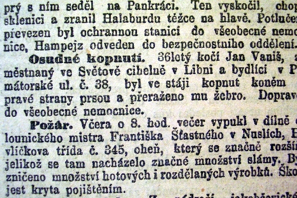 8. 12. 1908, denní zprávy z Prahy.