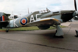 Stíhačka Hawker Hurricane, na tomto typu byl Bryks sestřelen.