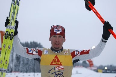 Lukáš Bauer, vítěz 5. etapy Tour de Ski.