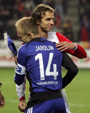 Jeden Jarolím vyhrál, druhý prohrál. V modrém David, ve světlém Marek.