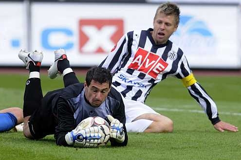 Momentka z utkání fotbalové ligy Plzeň - České Budějovice 1:1.
