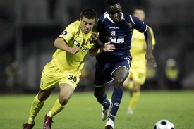 Momentka z utkání Poháru UEFA Dinamo Záhřeb - Sparta 0:0.