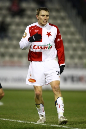 Fotbalista Slavie Martin Abraham.