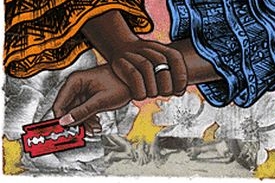 Ilustrace k příšerným praktikám ženské obřízky (2)