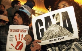 Lisabon - jedna z mnoha demonstrací proti ofenzívě Izraele v Gaze.
