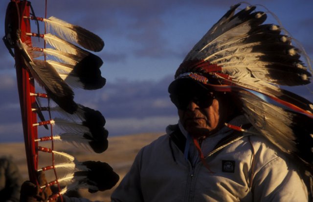 Sioux mířící na setkání do Pine Ridge.