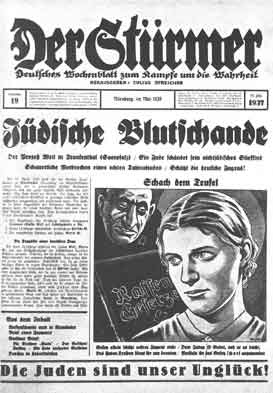 Štvavý antižidovský plátek Der Stürmer.
