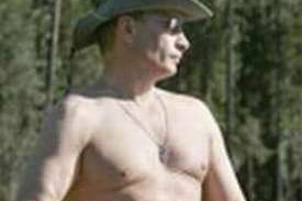 Z Putinova fotoalba, rybolov na Jeniseji, 2007.