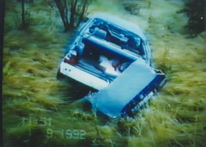 Automobil Dubčeka po nehodě