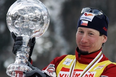 Lukáš Bauer s křišťálovým glóbusem. Lukáš Bauer s křišťálovým glóbusem.